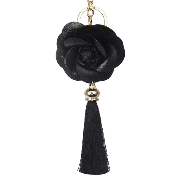 NEW Cashmere Blended Shawl/Scarf & Camellia Flower Bag Charm/Key Chain Set - Picture 10 of 14